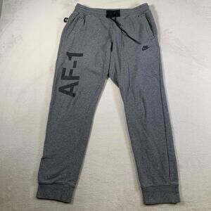 Nike AF-1 Pants Mens Large Gray Winterized Joggers Sweatpants Air Force 1‎ Logo